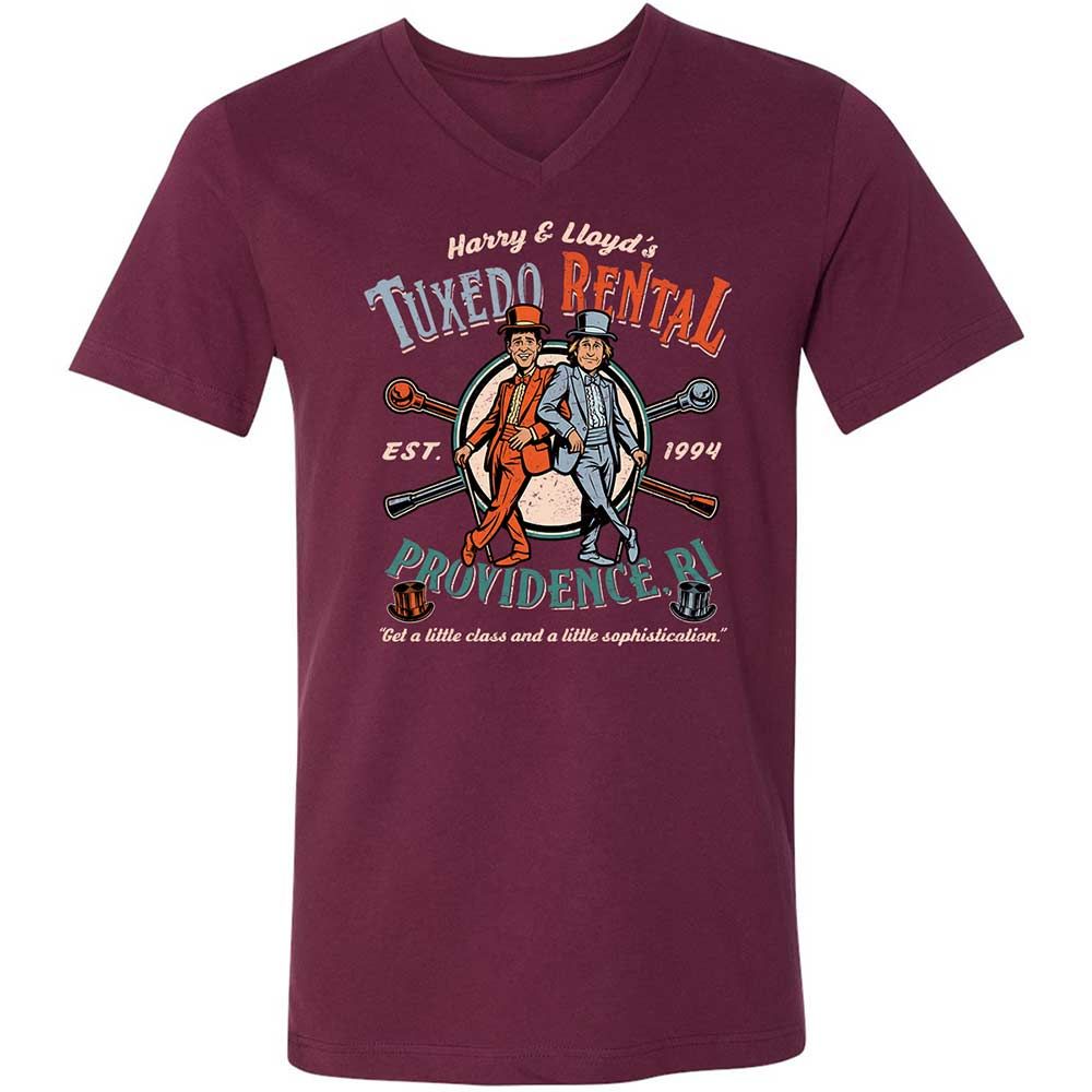 Unisex V-Neck T-Shirt - HCE5DEN9 - Maroon - 8