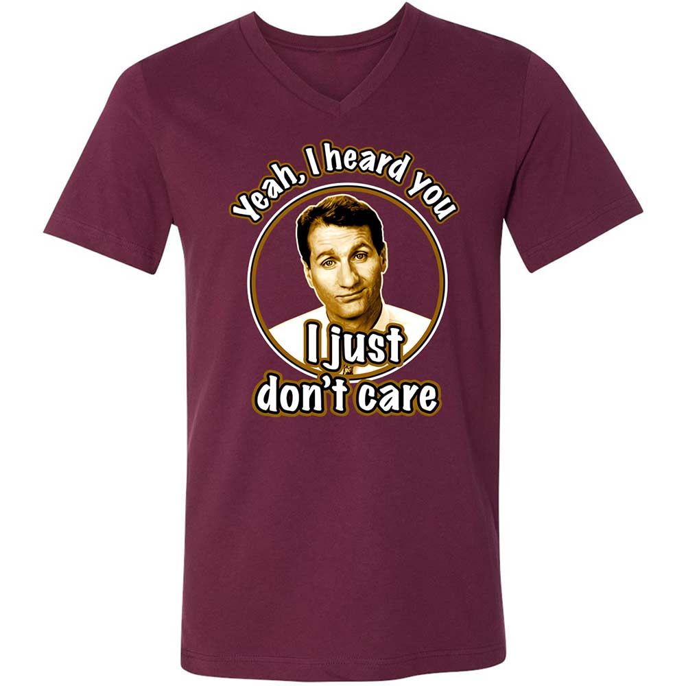 Unisex V-Neck T-Shirt - QQF6A3GS - Maroon - 8