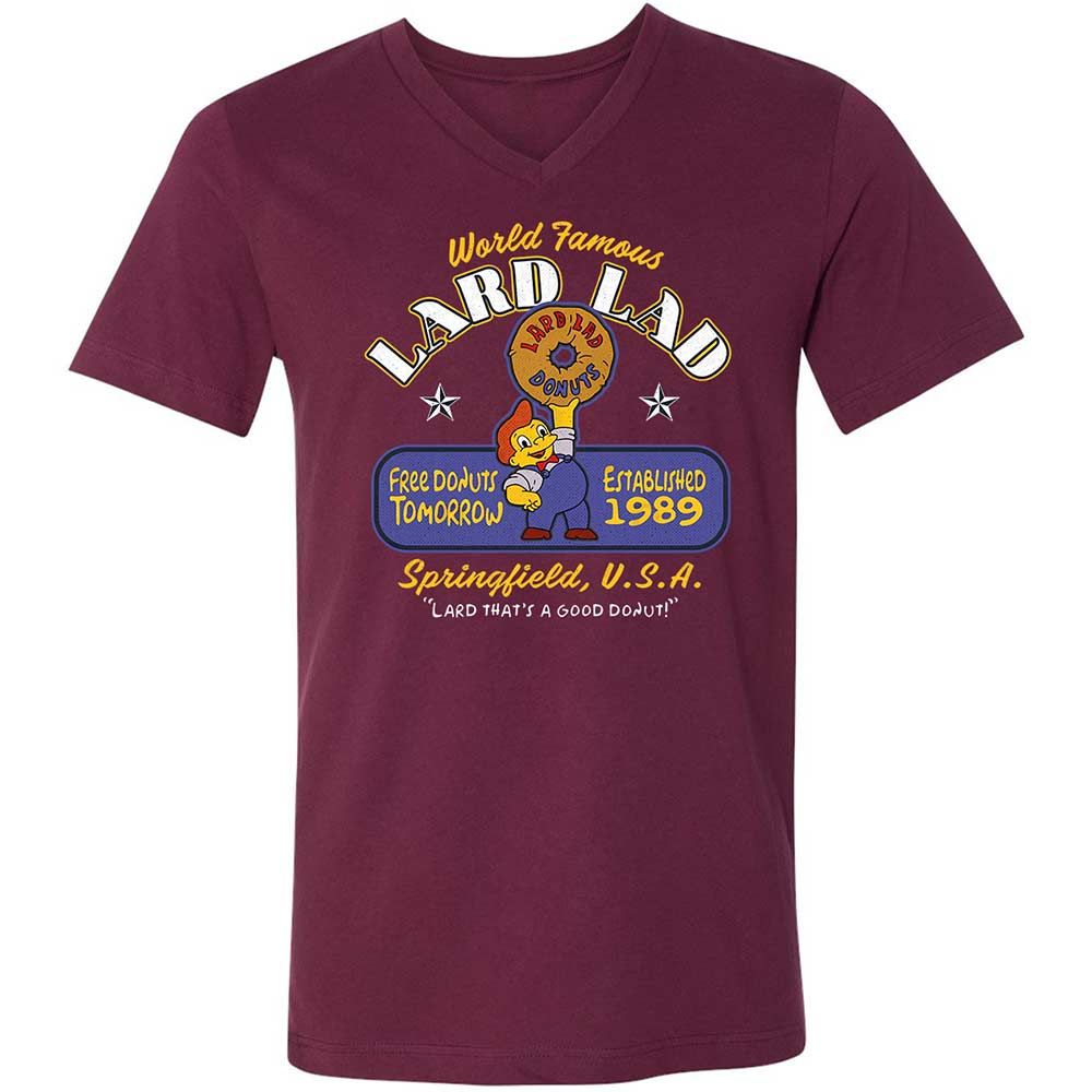 Unisex V-Neck T-Shirt - Y7LG7PQW - Maroon - 8