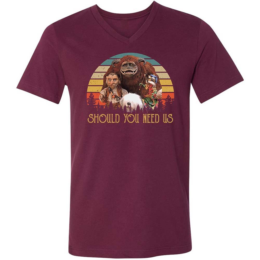 Unisex V-Neck T-Shirt - VUWUT3XR - Maroon - 8