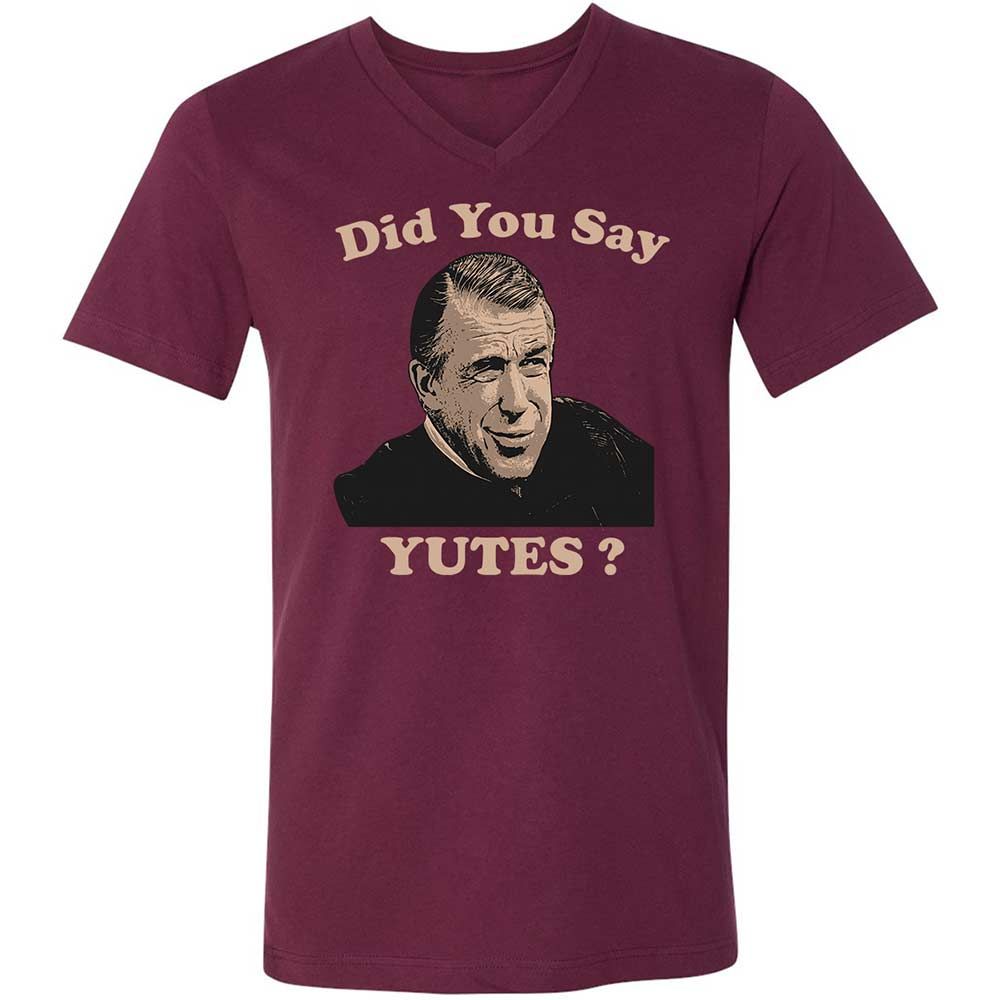 Unisex V-Neck T-Shirt - P692FN77 - Maroon - 8