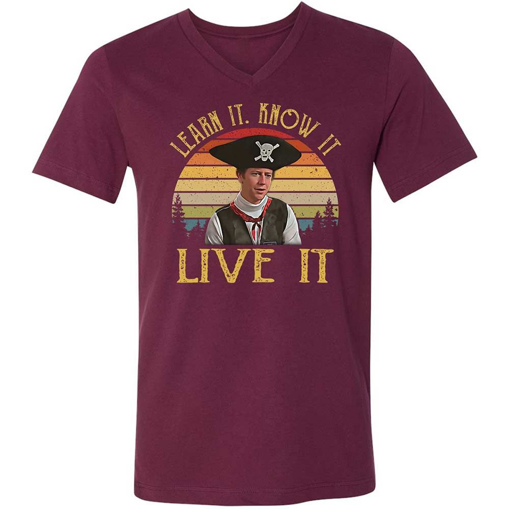 Unisex V-Neck T-Shirt - 3GALM913 - Maroon - 8