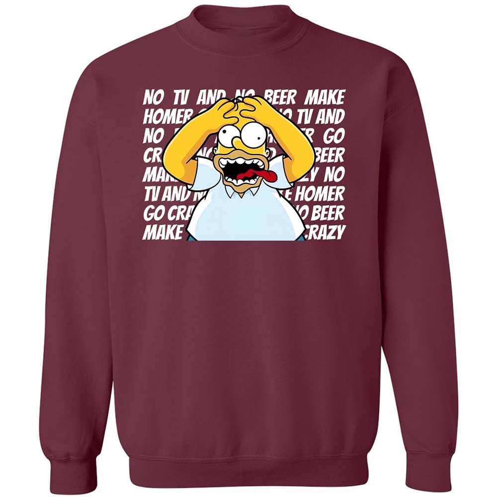 No TV and No Beer Make Homer Go Crazy - Maroon - 8