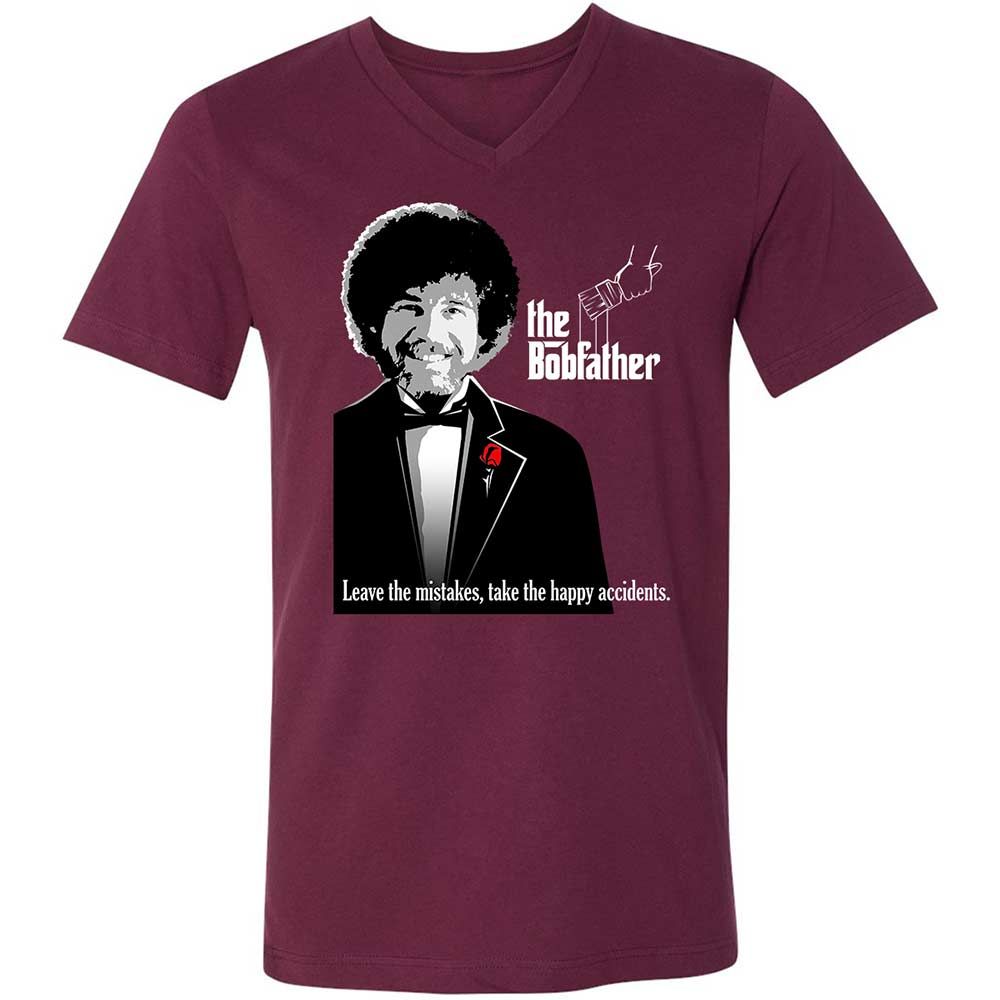 Unisex V-Neck T-Shirt - 7K6NTHNK - Maroon - 8