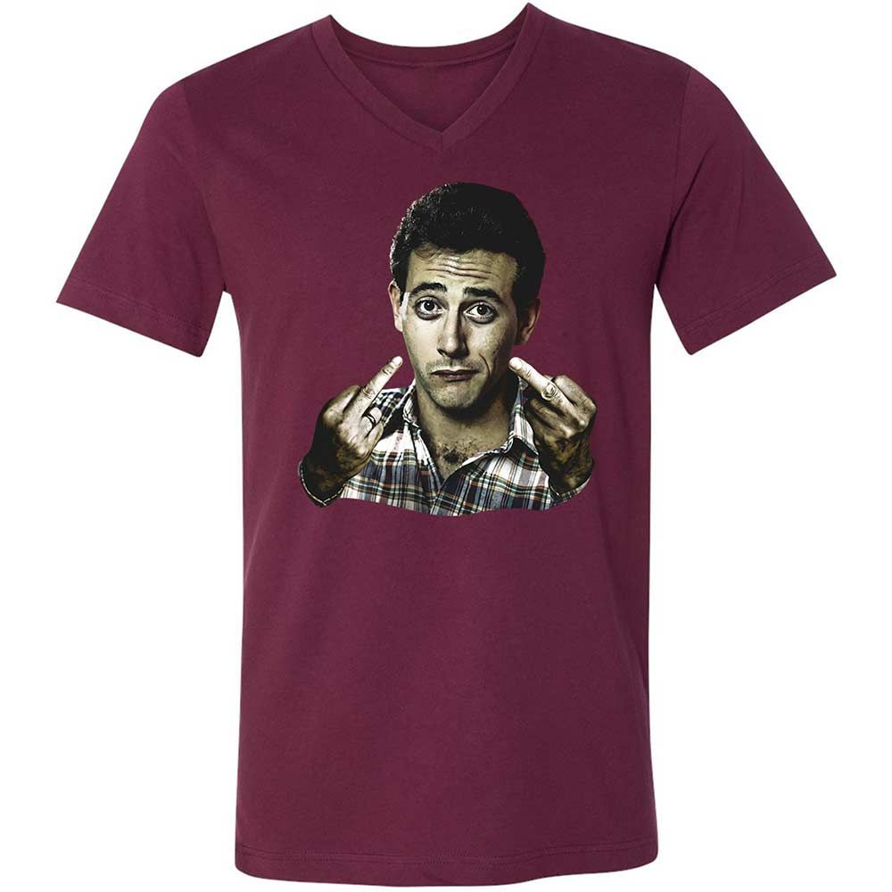 Unisex V-Neck T-Shirt - F3RYF1GF - Maroon - 8