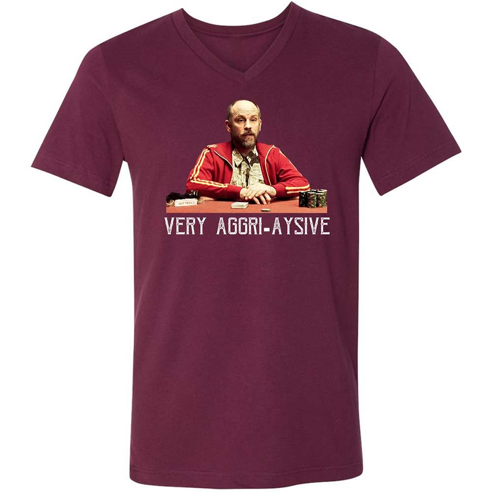 Unisex V-Neck T-Shirt - F4ZN6TWT - Maroon - 8