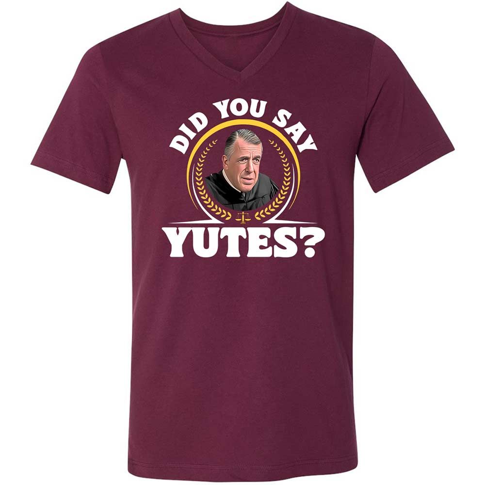 Unisex V-Neck T-Shirt - VM2GW4CU - Maroon - 8