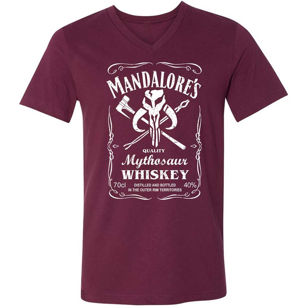 Unisex V-Neck T-Shirt - T36MNDDW - Maroon - 8