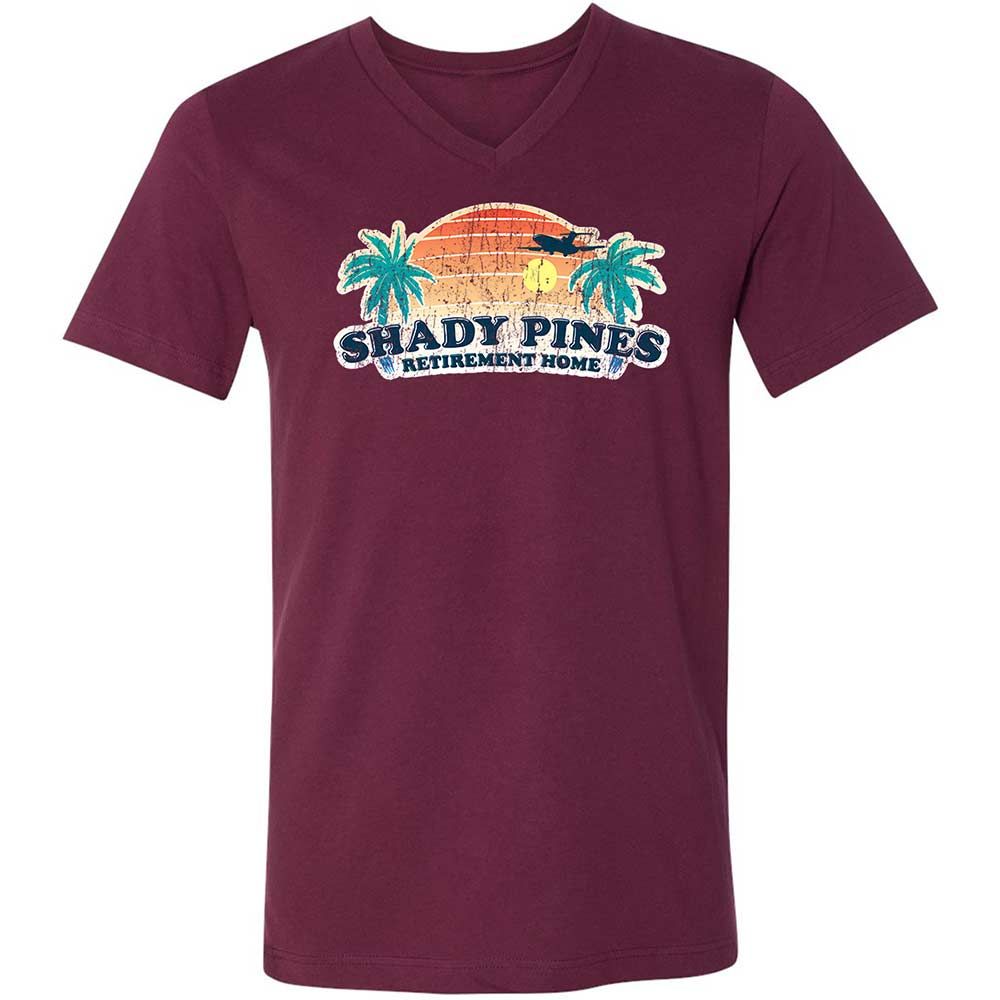 Unisex V-Neck T-Shirt - E35MQKQS - Maroon - 8