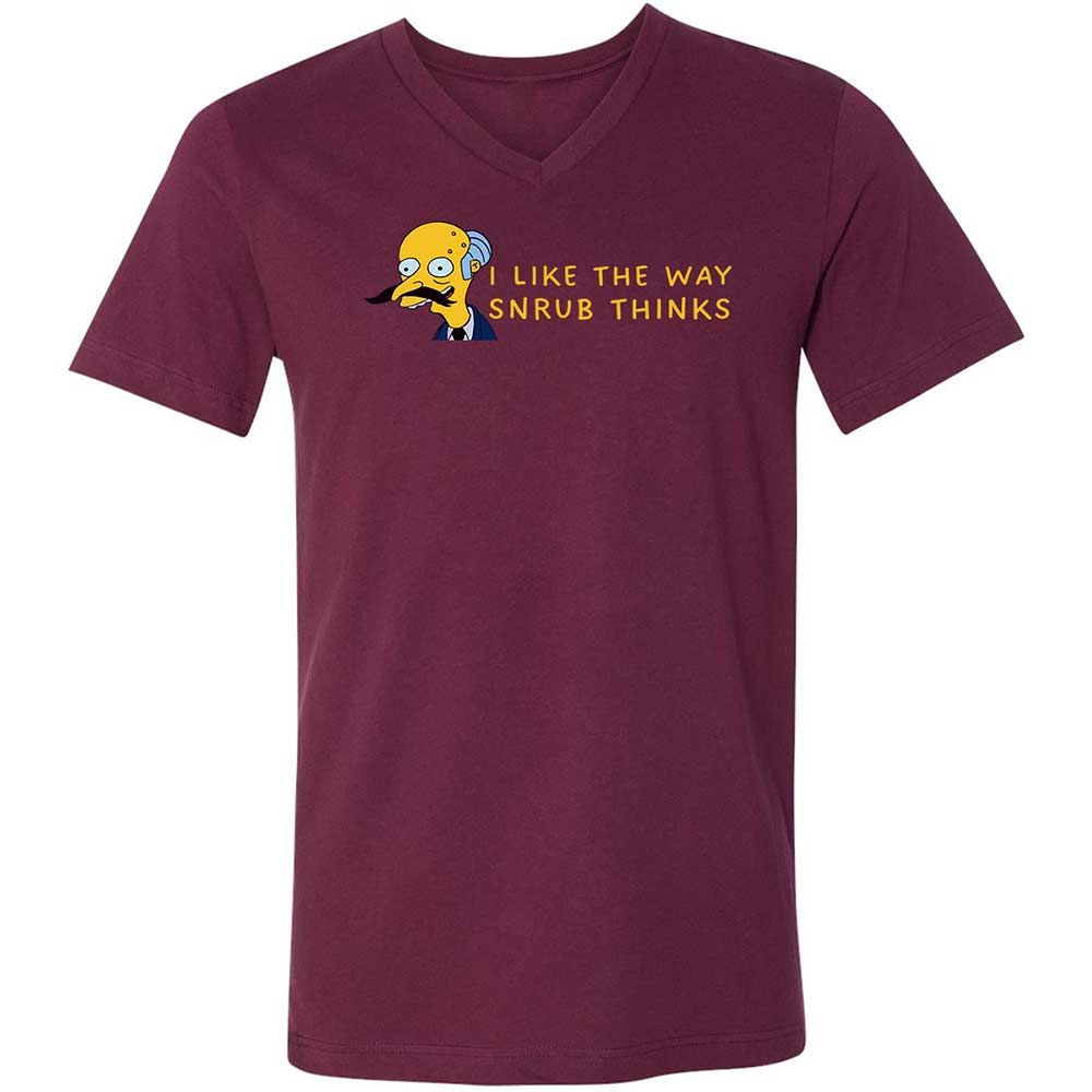 Unisex V-Neck T-Shirt - S1VR2LWG - Maroon - 8