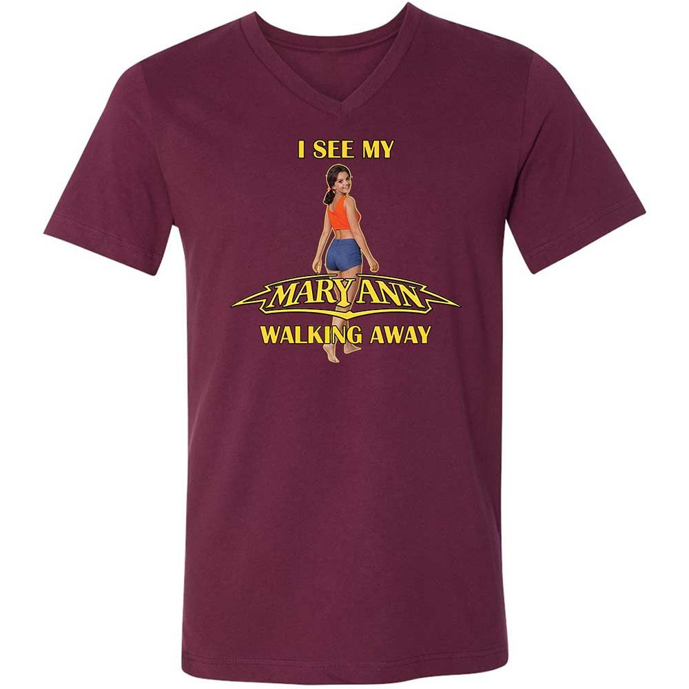 Unisex V-Neck T-Shirt - K8U6GMJ8 - Maroon - 8