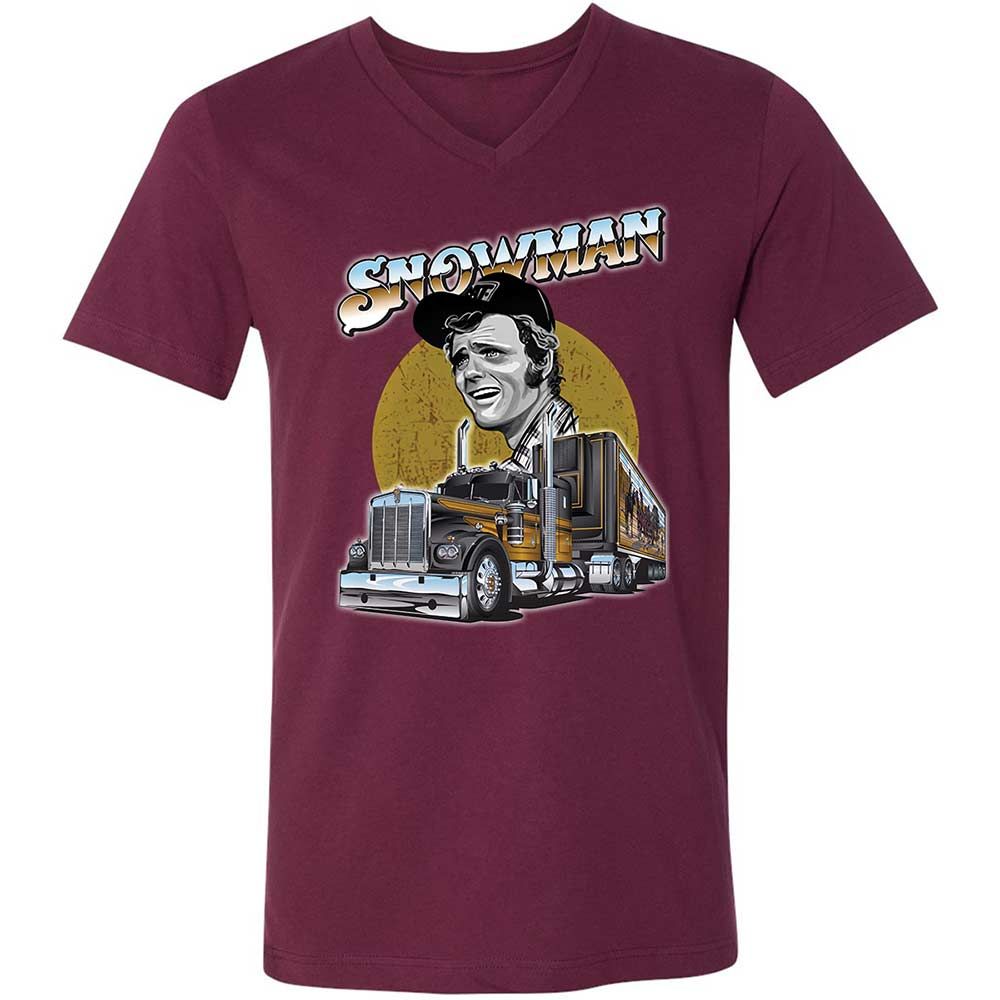Unisex V-Neck T-Shirt - HZGDBTT7 - Maroon - 8