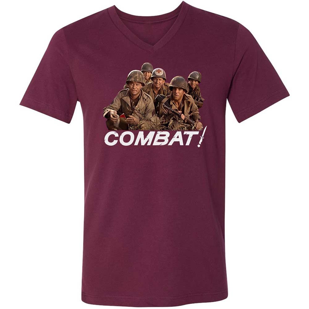 Unisex V-Neck T-Shirt - FF5MBPQC - Maroon - 8