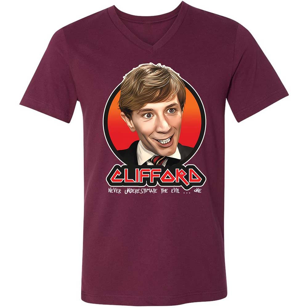Unisex V-Neck T-Shirt - Q2BRM1JV - Maroon - 8