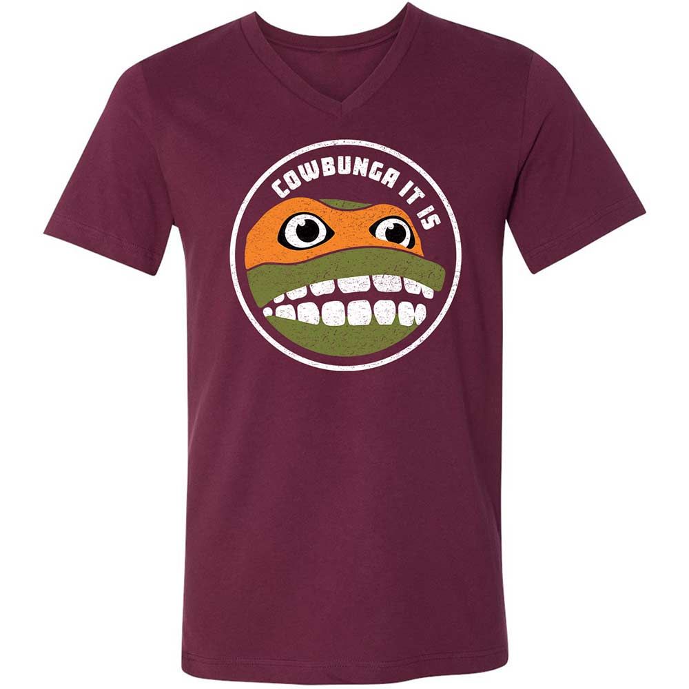 Unisex V-Neck T-Shirt - 7FSP8CW6 - Maroon - 8