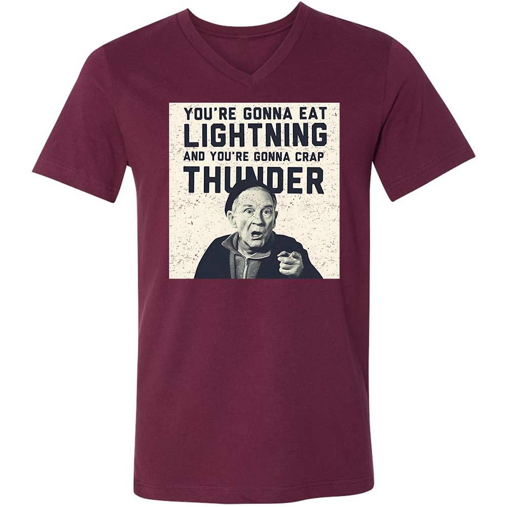 Unisex V-Neck T-Shirt - 7SZ7KLQ8 - Maroon - 8