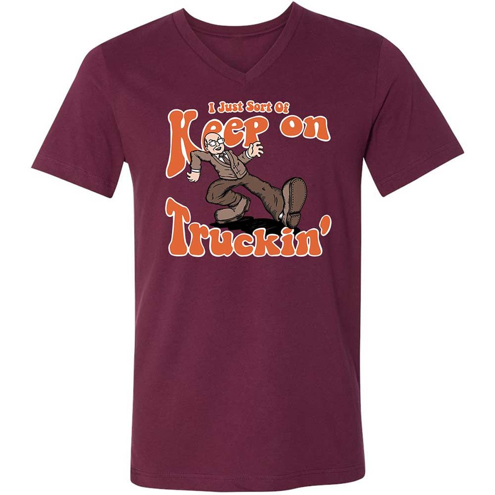 Unisex V-Neck T-Shirt - L2J1JGWF - Maroon - 8