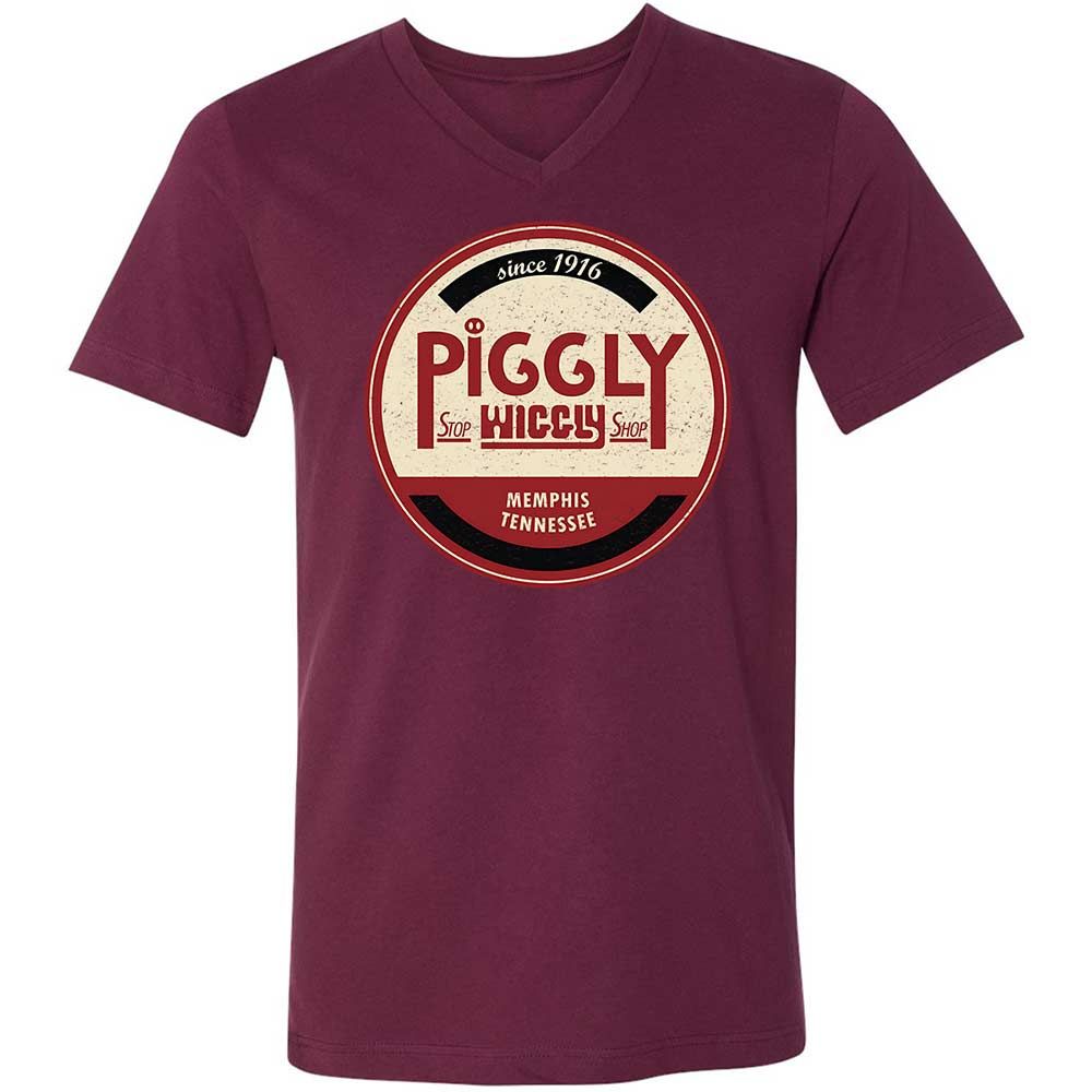 Unisex V-Neck T-Shirt - D22QG6GA - Maroon - 8