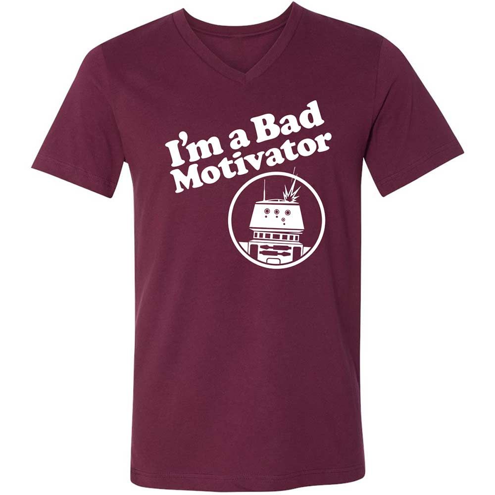 Unisex V-Neck T-Shirt - L1WZAMZG - Maroon - 8