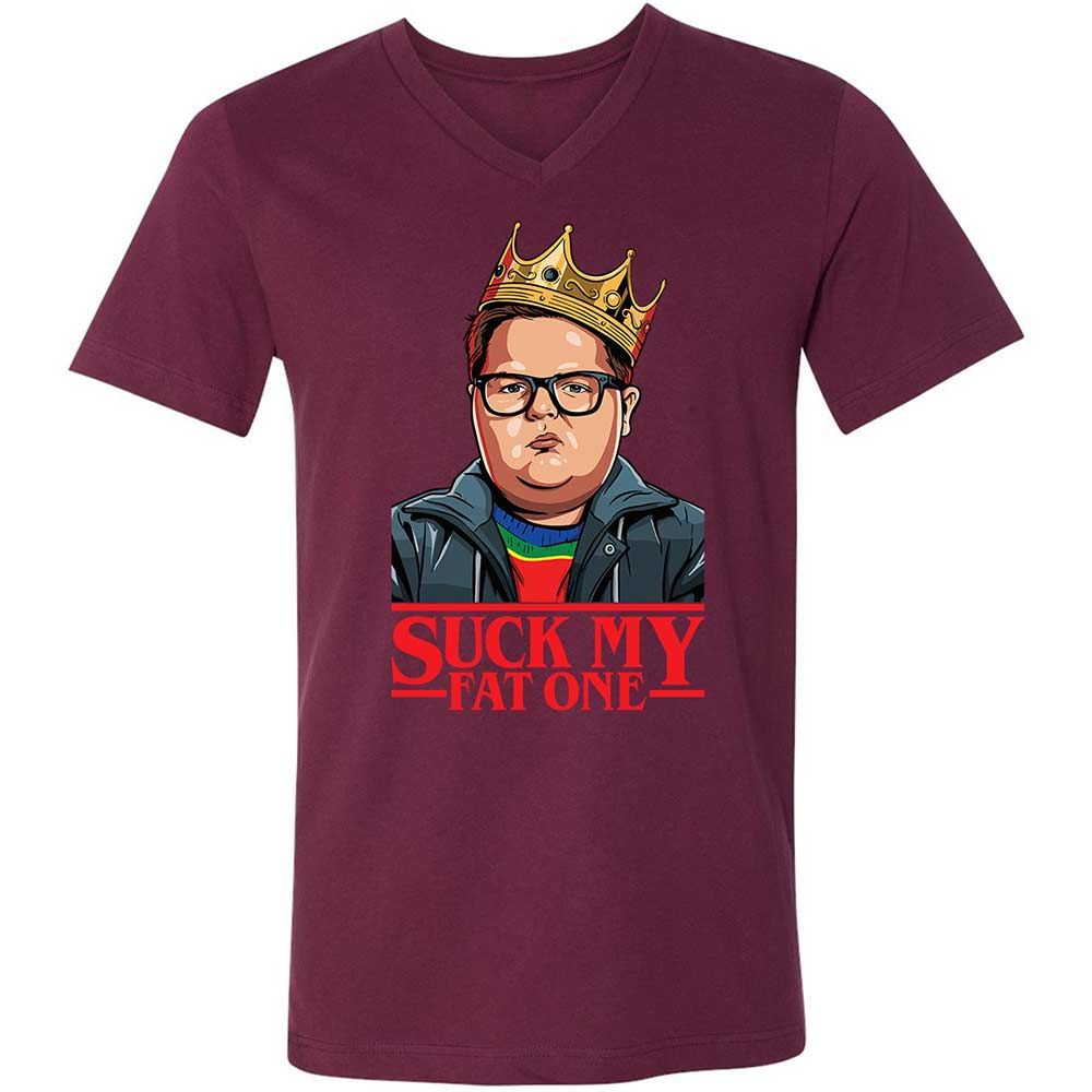 Unisex V-Neck T-Shirt - FGV9GQPP - Maroon - 8