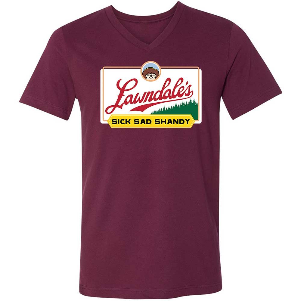 Unisex V-Neck T-Shirt - SRGN21SY - Maroon - 8