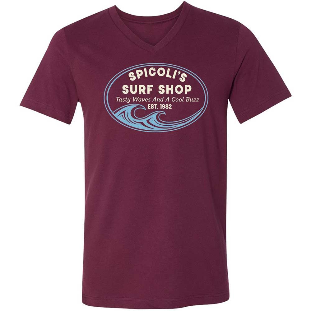 Unisex V-Neck T-Shirt - CV9UFMQT - Maroon - 8