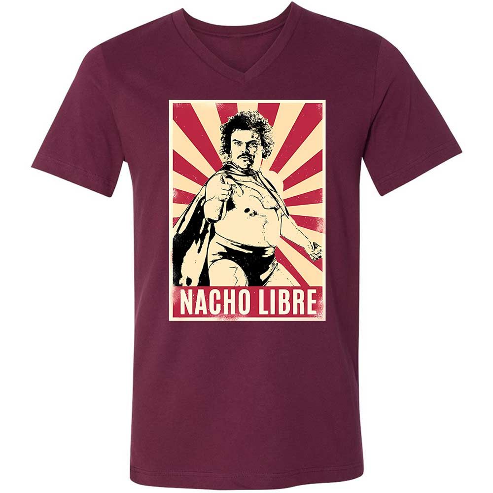 Unisex V-Neck T-Shirt - P43UUPMY - Maroon - 8