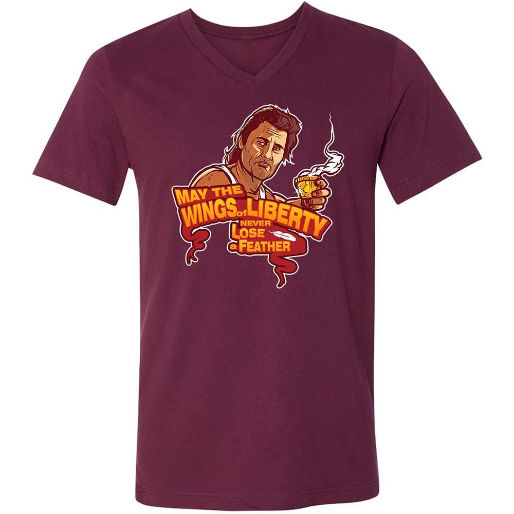Unisex V-Neck T-Shirt - MK7QBGEW - Maroon - 8