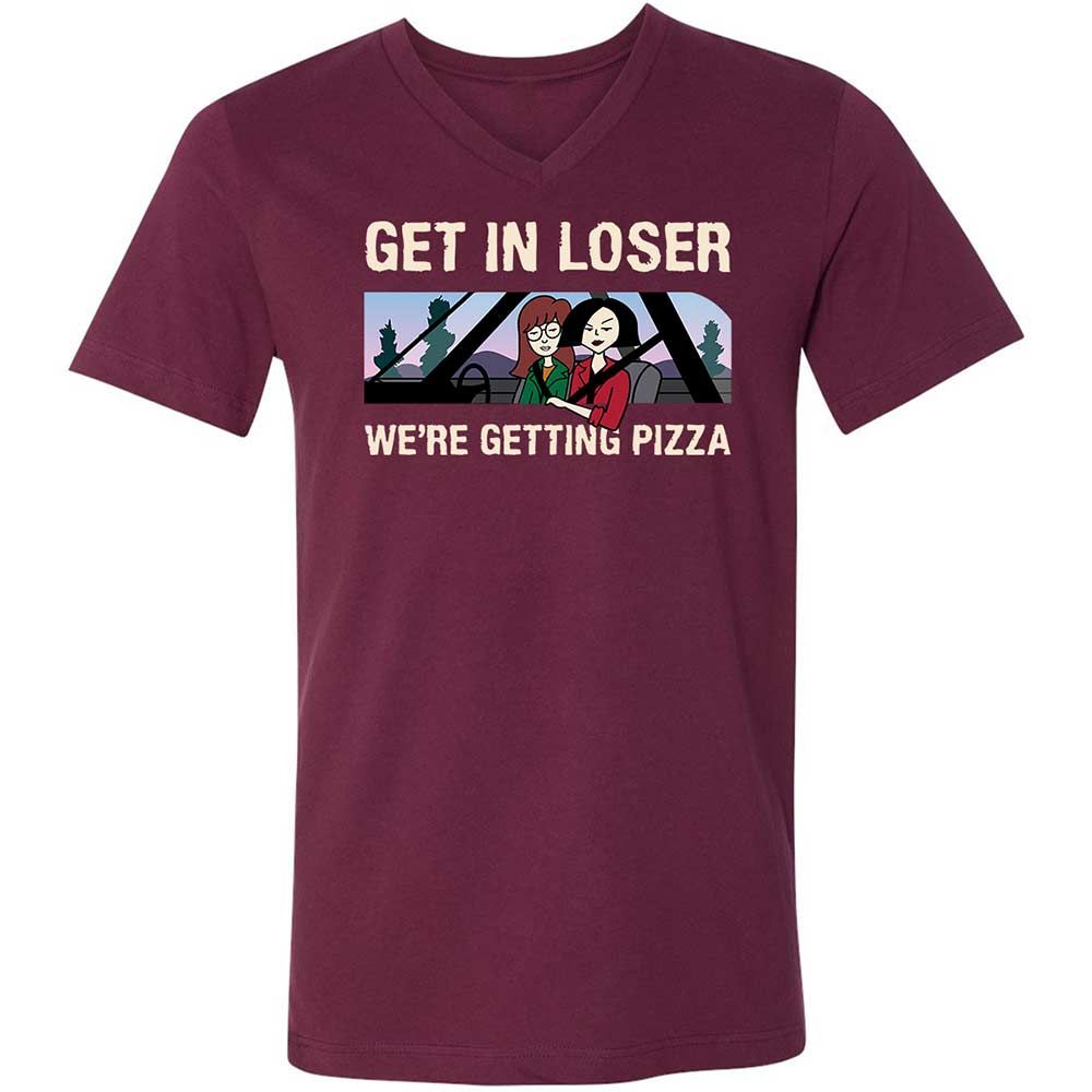 Unisex V-Neck T-Shirt - UNWYVYNR - Maroon - 8