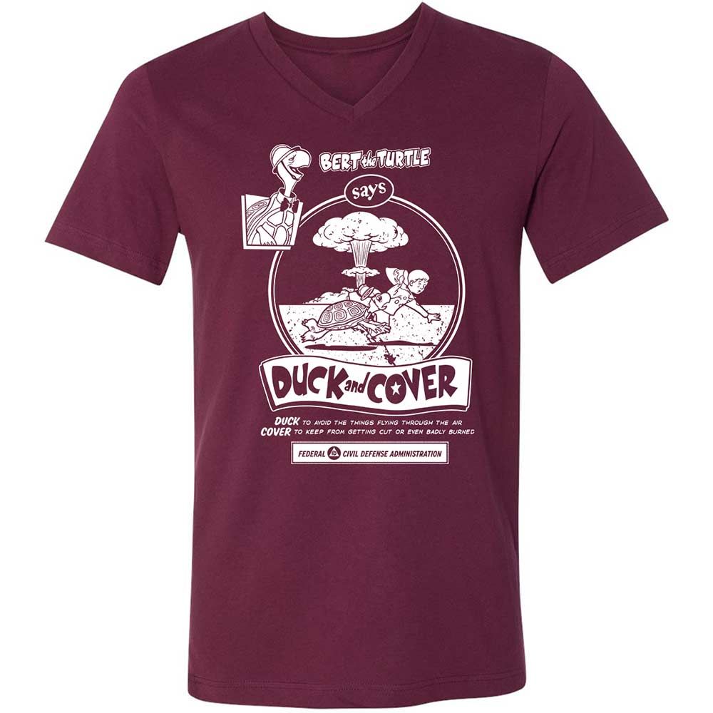 Unisex V-Neck T-Shirt - 2VA6L91B - Maroon - 8