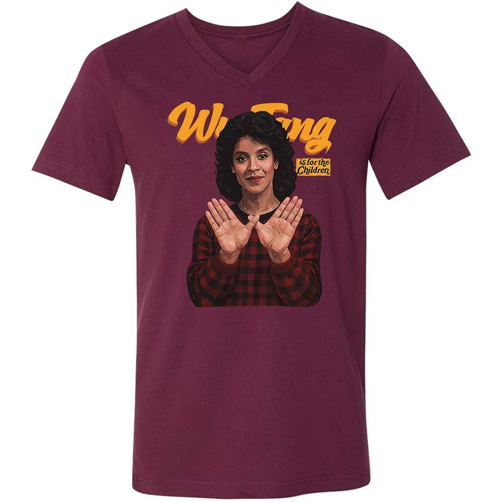 Unisex V-Neck T-Shirt - NBEL4DBQ - Maroon - 8