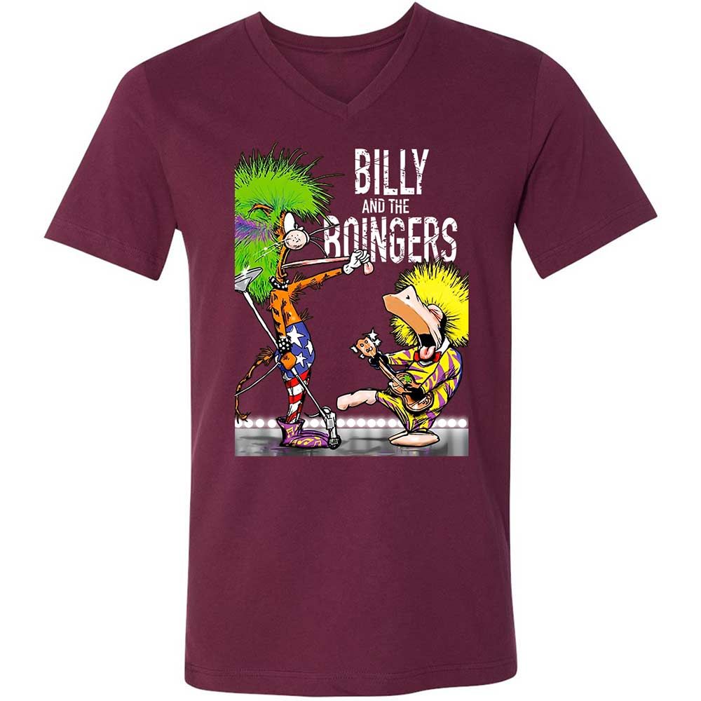 Unisex V-Neck T-Shirt - 1TYC5ZNR - Maroon - 8