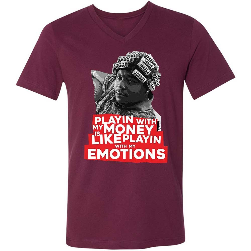 Unisex V-Neck T-Shirt - 9RXRXCWZ - Maroon - 8