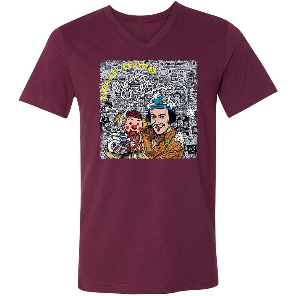 Unisex V-Neck T-Shirt - 2QD4VTBH - Maroon - 8