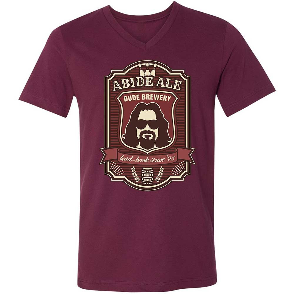 Unisex V-Neck T-Shirt - MR4YS5S8 - Maroon - 8