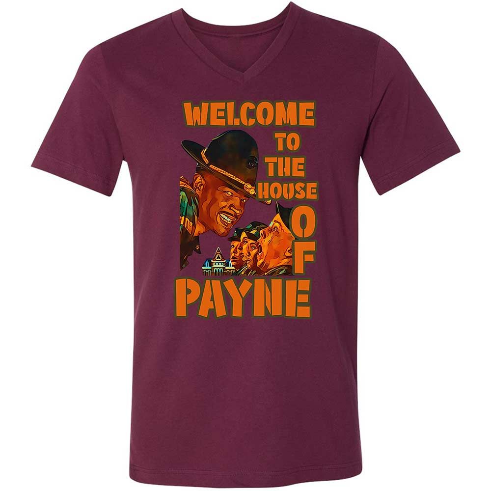 Unisex V-Neck T-Shirt - LNMYTHTS - Maroon - 8