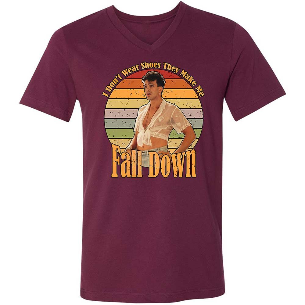 Unisex V-Neck T-Shirt - P6GA3WSP - Maroon - 8