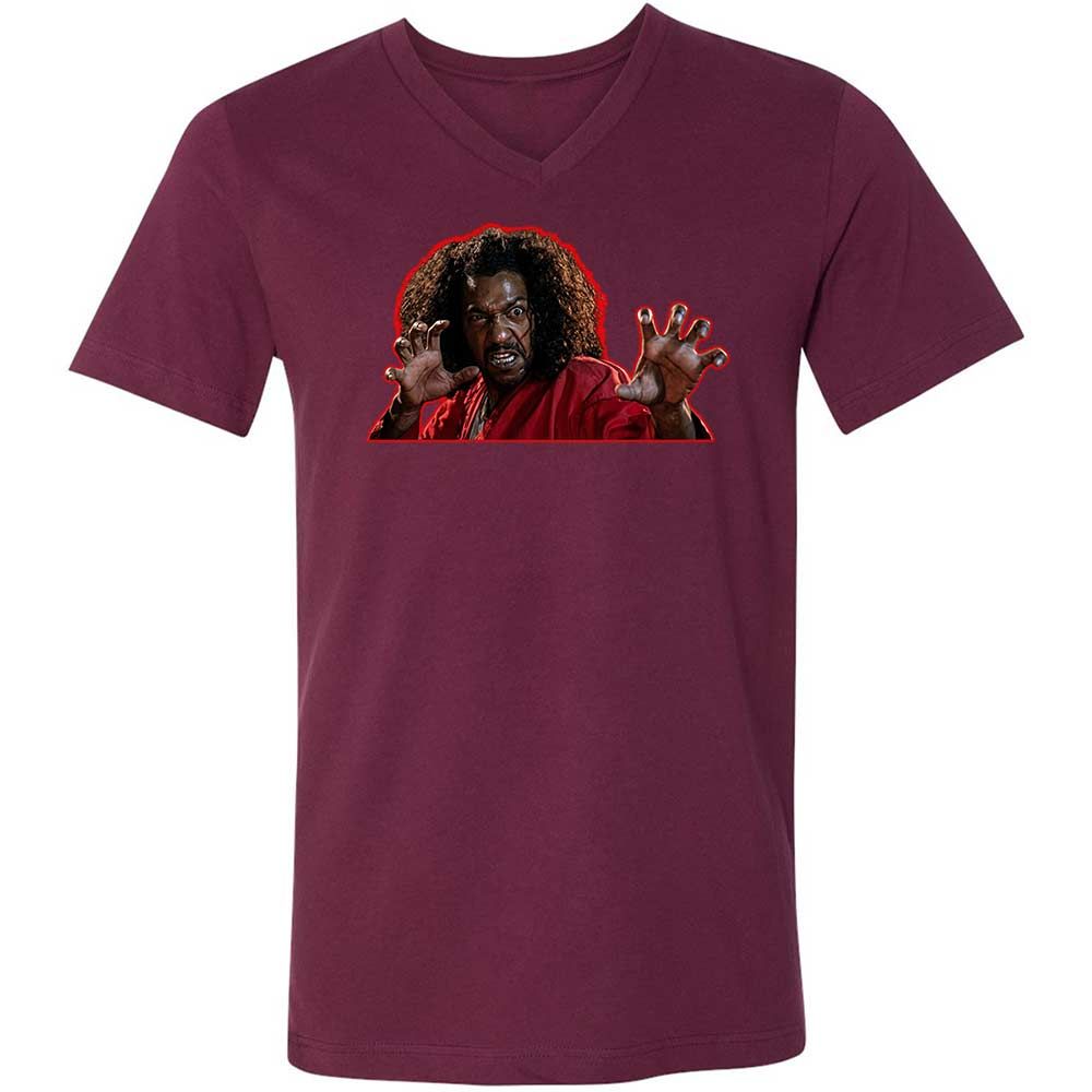 Unisex V-Neck T-Shirt - E8N5JLHV - Maroon - 8