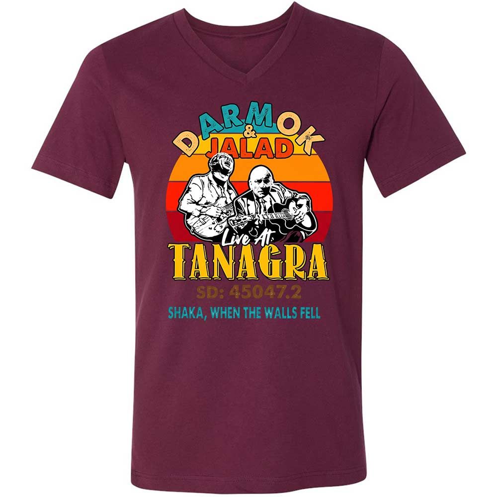 Unisex V-Neck T-Shirt - 6N94R52T - Maroon - 8