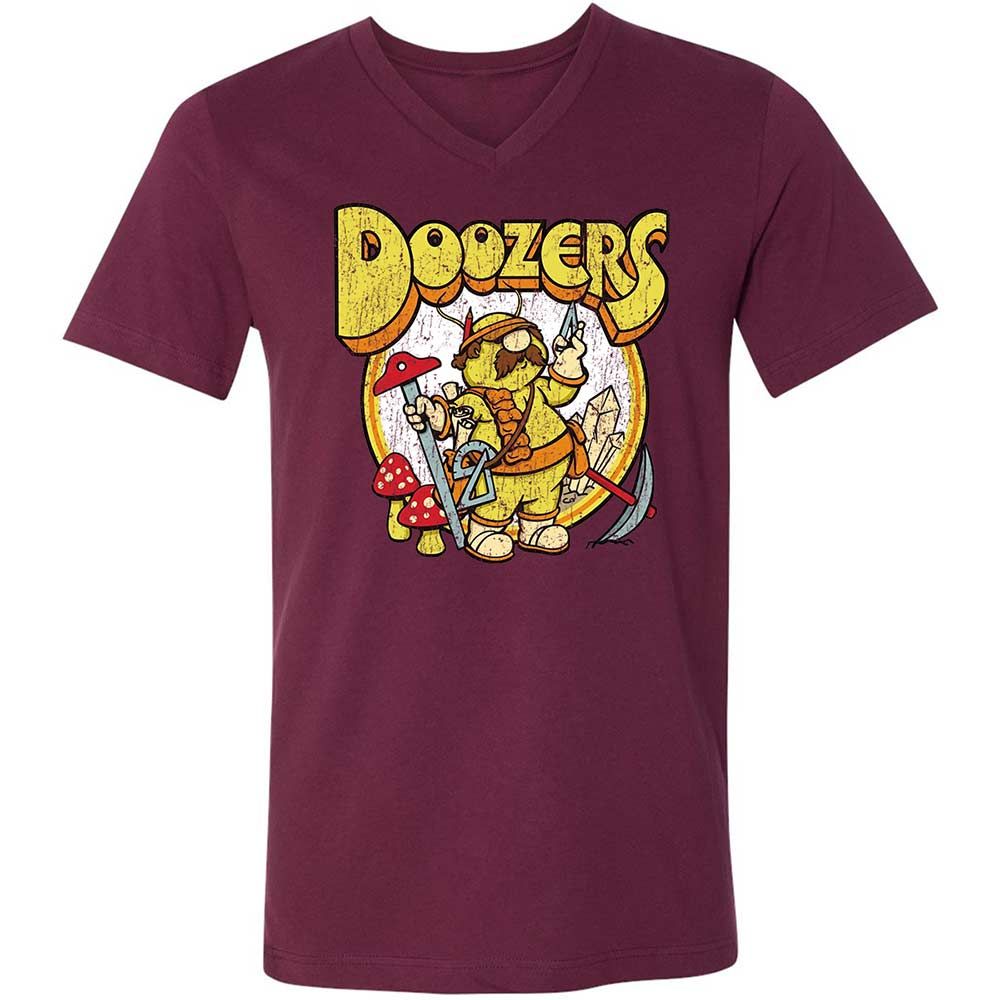Unisex V-Neck T-Shirt - KM9LWY4G - Maroon - 8