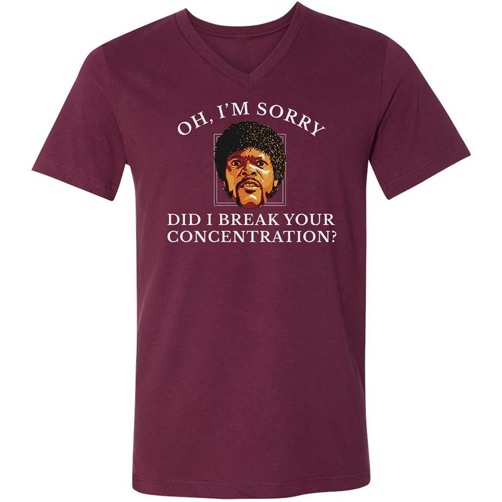 Unisex V-Neck T-Shirt - HFYCRKTJ - Maroon - 8