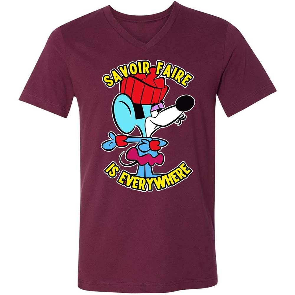 Unisex V-Neck T-Shirt - 75ZEHV4W - Maroon - 8