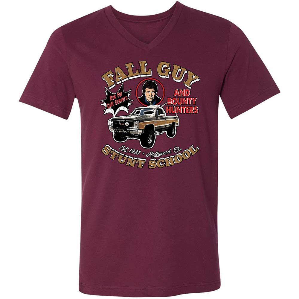 Unisex V-Neck T-Shirt - R7F1SAY7 - Maroon - 8