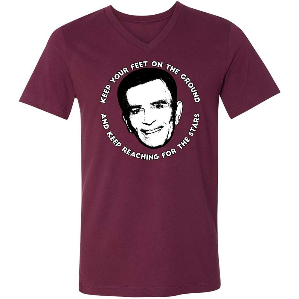 Unisex V-Neck T-Shirt - LL9QPEV7 - Maroon - 8