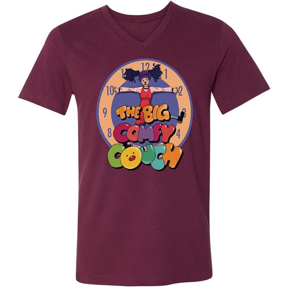 Unisex V-Neck T-Shirt - ZJXEPVL1 - Maroon - 8