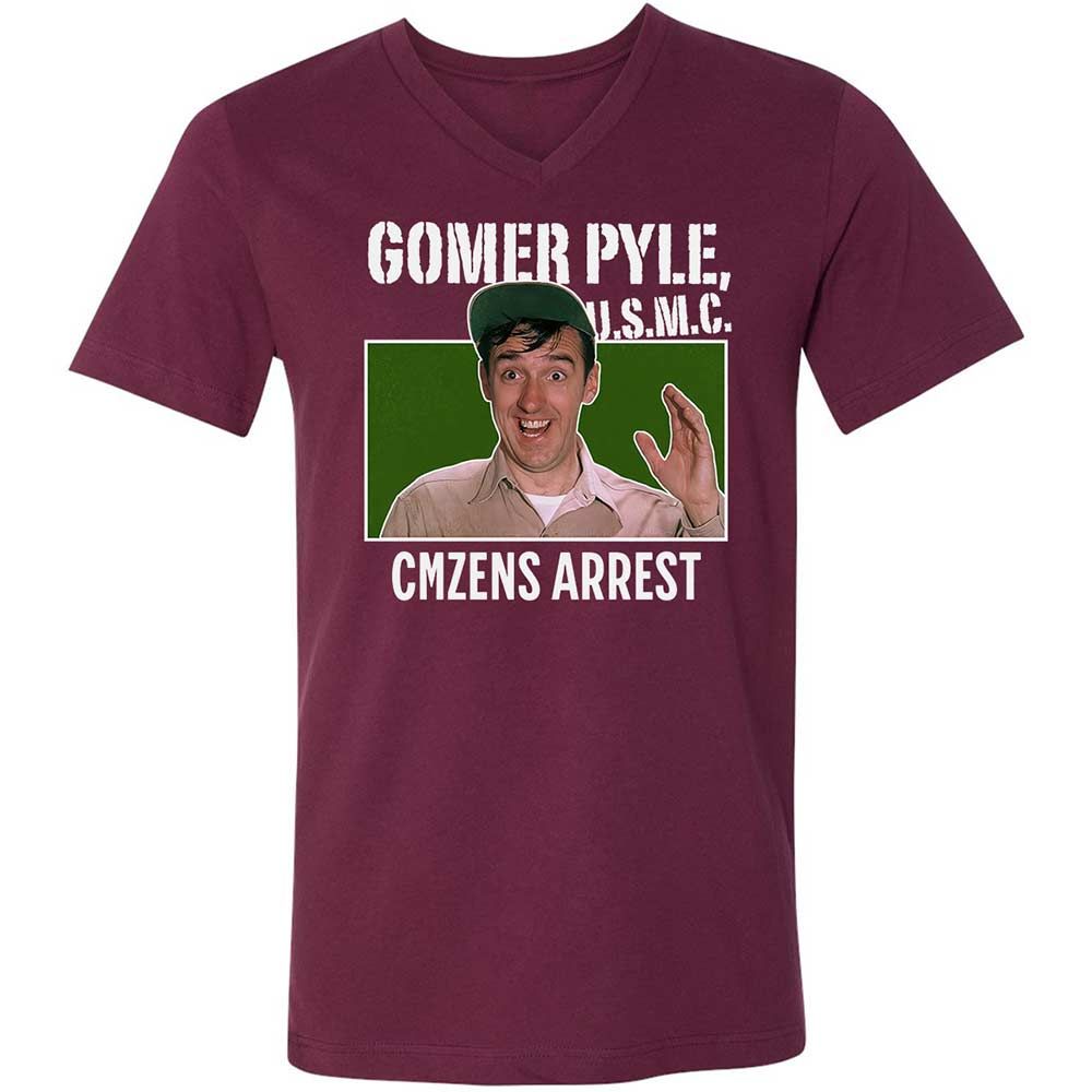 Unisex V-Neck T-Shirt - YTTZZCN7 - Maroon - 8
