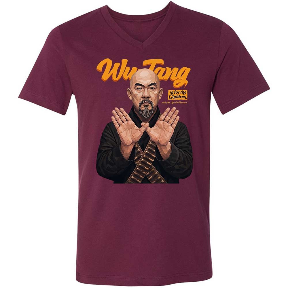 Unisex V-Neck T-Shirt - LG7RNTAL - Maroon - 8