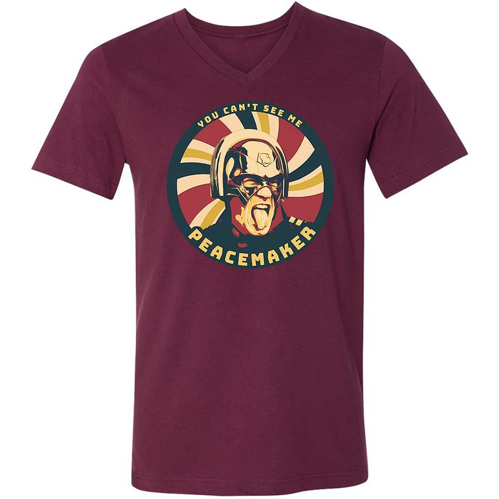Unisex V-Neck T-Shirt - L3VE94GB - Maroon - 8