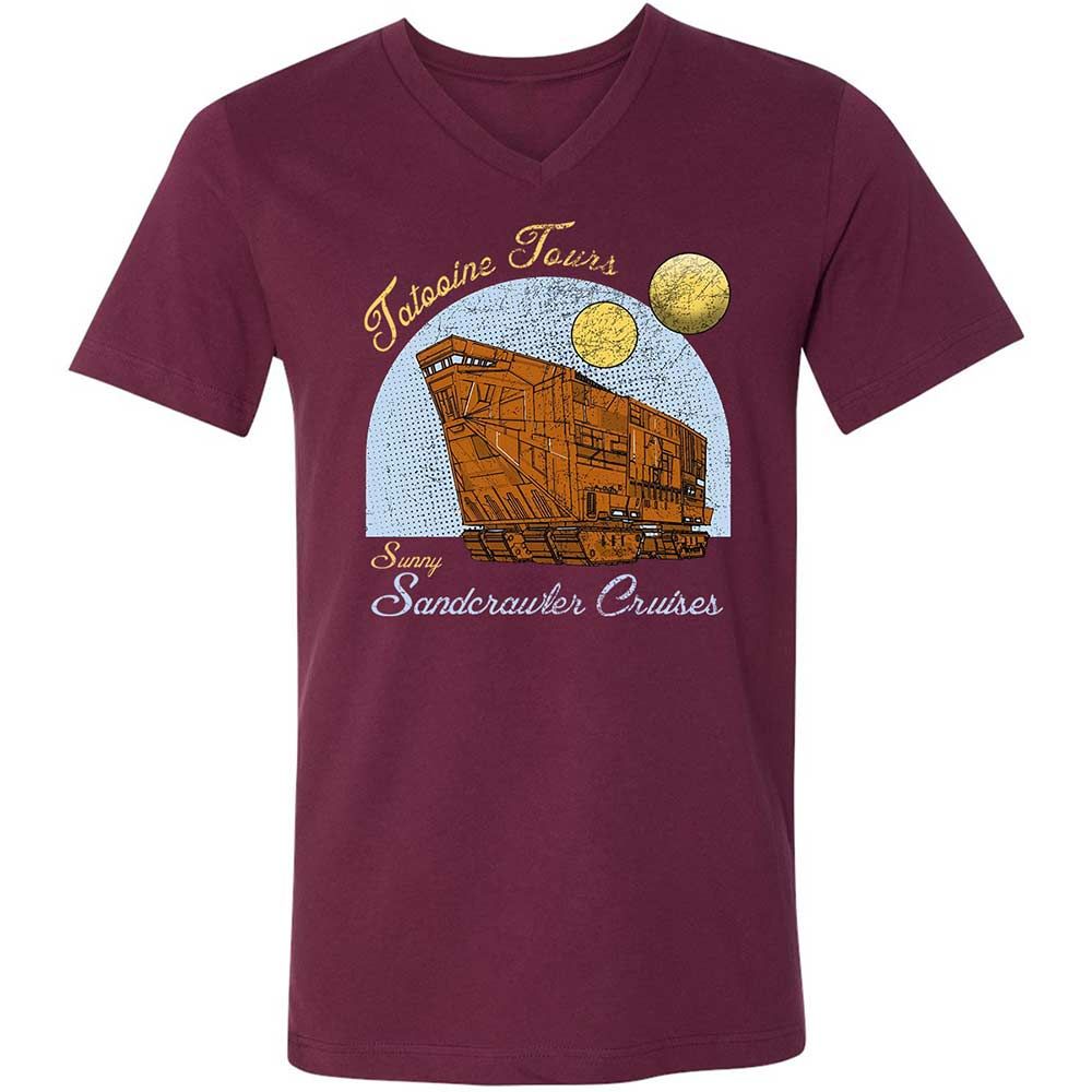 Unisex V-Neck T-Shirt - M2UJ2328 - Maroon - 8