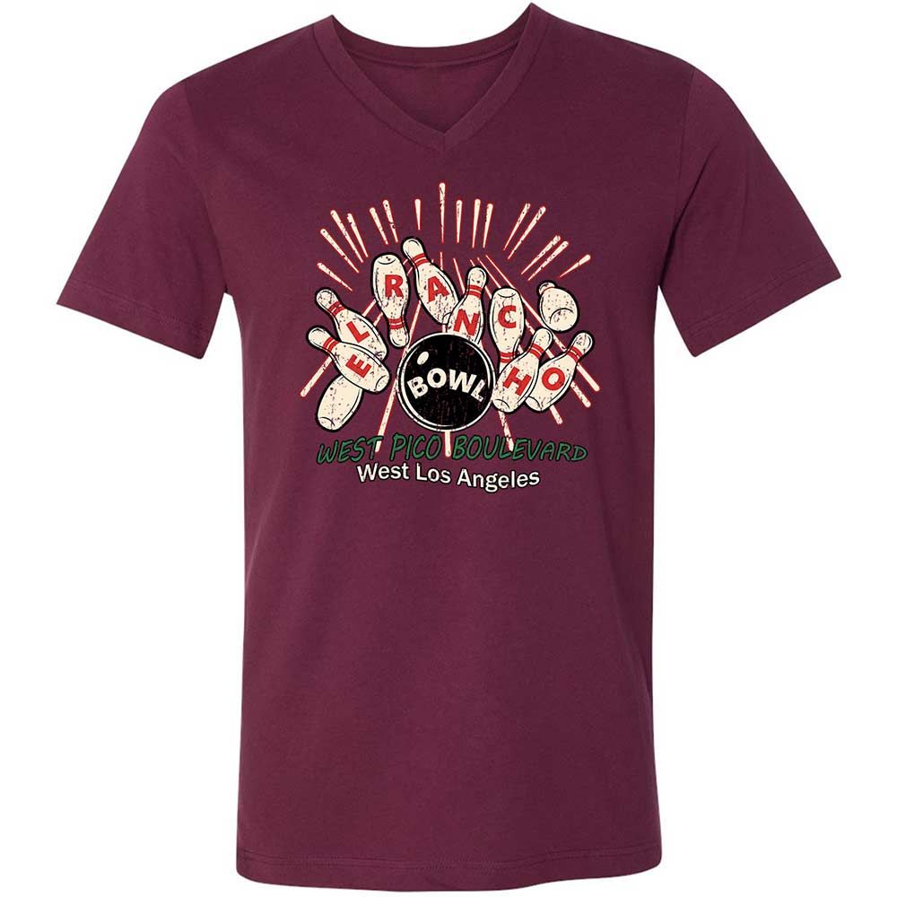 Unisex V-Neck T-Shirt - C5VAMVBX - Maroon - 8